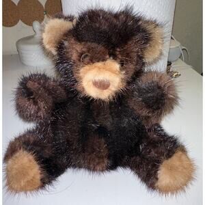 Rare Bear Mink  teddy bear 6 in tall dark brown body 1985 Numbered